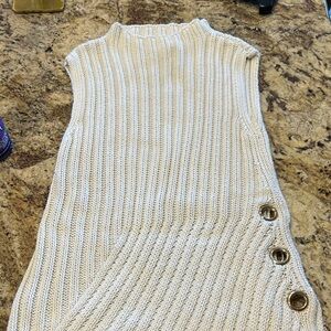 Jennifer Lopez Beige Sleeveless Turtleneck Sweater